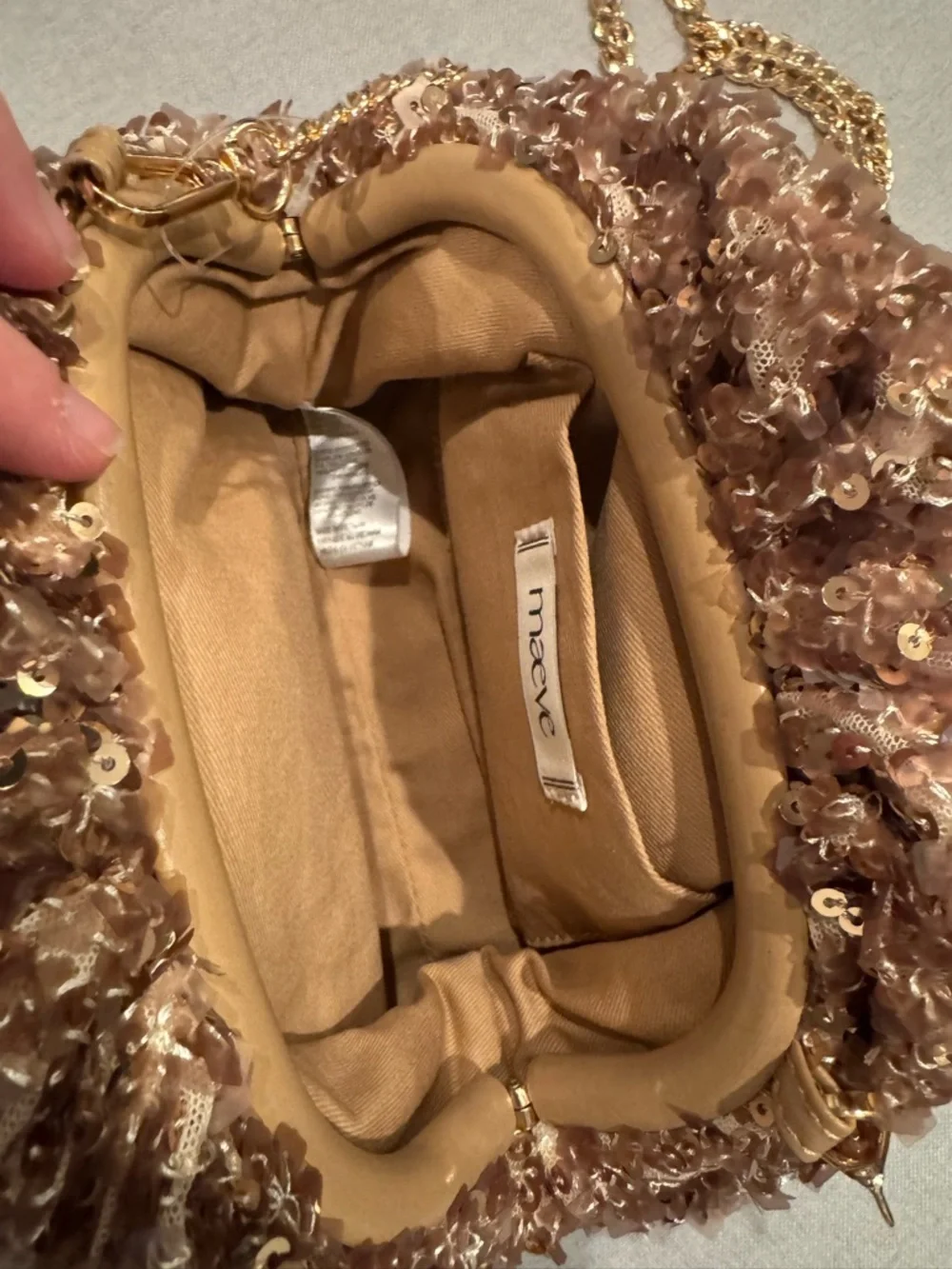 Anthropologie Maeve Sequin Slouchy Clutch - Picture 3 of 6